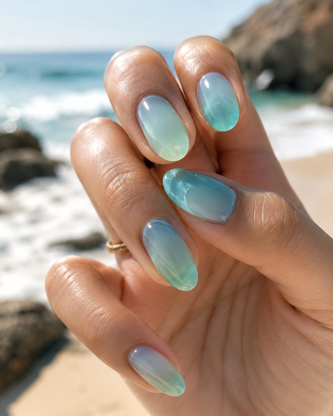 Beach Glass Nails